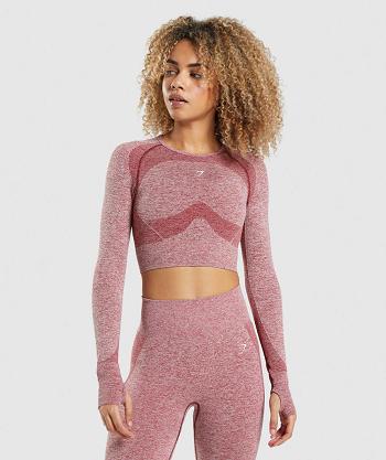 Corp Tops Gymshark Flex Sports Long Sleeve Mujer Burdeos | CO 2583BEX